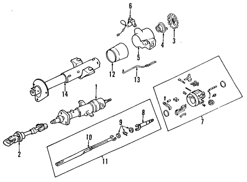 1999 Pontiac Firebird Steering Column, Steering Wheel & Trim Column Asm-Steering Diagram for 26069857