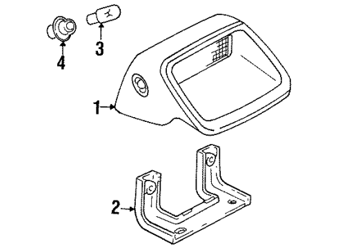 2001 Ford Escort Bulbs High Mount Lamp Diagram for F7CZ-13A613-AAA