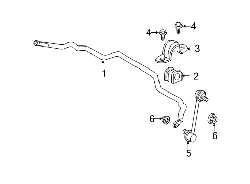 2008 Ford Escape Stabilizer Bar & Components - Front Stabilizer Link Nut Diagram for -W701267-S442