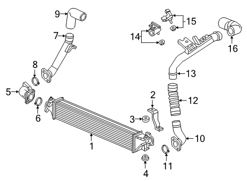 2021 Honda Civic Intercooler Hose, Intercooler In. Diagram for 17292-59B-006