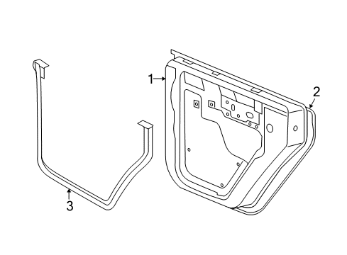 2012 Jeep Wrangler Rear Door WEATHERSTRIP-Door To Body Diagram for 55395721AK