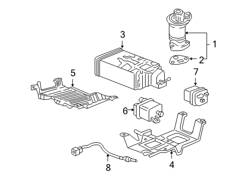 2008 Honda Odyssey EGR System Sensor, Front Oxygen Diagram for 36532-RGW-A01