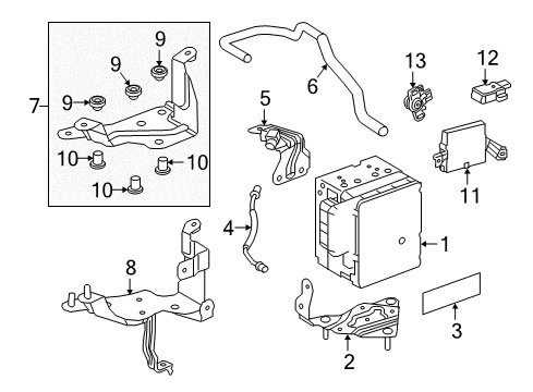 2020 Lexus LS500h Hydraulic System Pump Assy, Brake Booster Diagram for 47070-50070