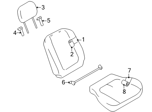 2003 Chevrolet Tracker Front Seat Components Seat Cushion Pad Diagram for 91174981