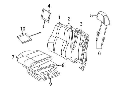 2015 Dodge Durango Front Seat Components HEADREST-Active Head RESTRAINTS Diagram for 5RX56DX9AA