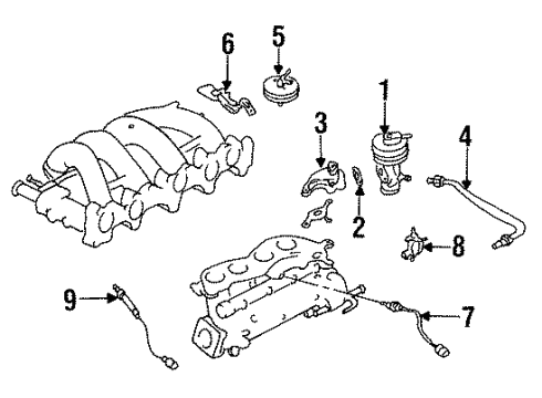 1991 Nissan 240SX EGR System Tube Assembly-EGR Diagram for 14725-53F01