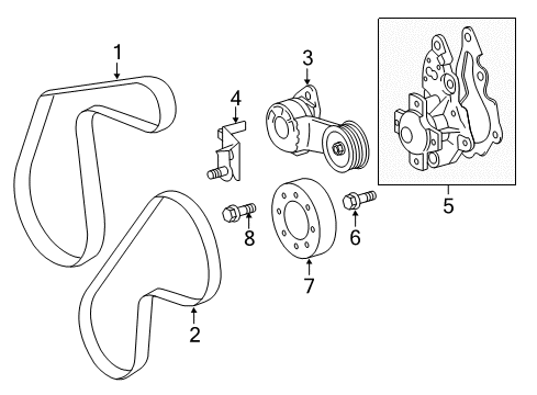 2012 Scion iQ Water Pump, Belts & Pulleys Pulley Diagram for 16173-47010