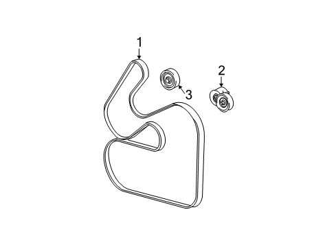 2001 Ford Taurus Belts & Pulleys Water Pump Belt Diagram for YF1Z-8620-BA