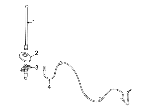 2002 Ford Ranger Antenna & Radio Base Diagram for 4L5Z-18936-BA