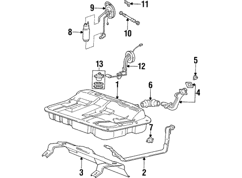 1998 Hyundai Sonata Fuel System Components Fuel Pump Sender Assembly Diagram for 94460-34101