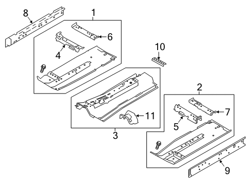2021 Nissan Altima Floor & Rails Floor Front, Center Diagram for 74310-6CC0A