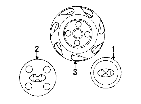 1998 Hyundai Accent Wheel Covers & Trim Steel Wheel Full Cap Diagram for 52960-22310