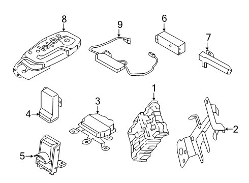 2020 Lincoln Nautilus Keyless Entry Components Receiver Diagram for FL3Z-15607-K