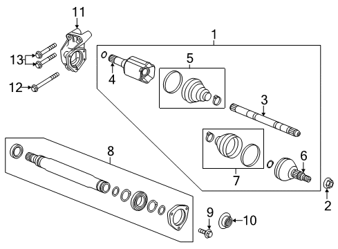 2011 Buick Regal Drive Axles - Front Inner Boot Diagram for 39196364