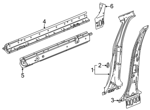 2022 Buick Encore GX Center Pillar & Rocker Inner Center Pillar Diagram for 42482594