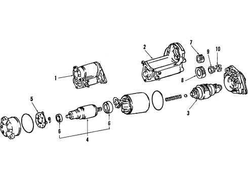 1985 Toyota Camry Starter Bearing, Starter Armature Diagram for 28253-54070