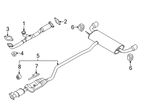 2018 Ford Edge Exhaust Components Muffler & Pipe Diagram for F2GZ-5F250-H