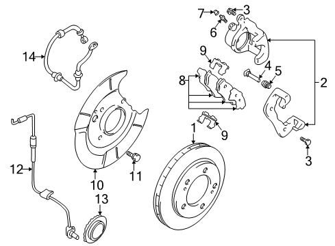 2000 Chevrolet Tracker Anti-Lock Brakes Bolt, Front Brake Shield Diagram for 96059881