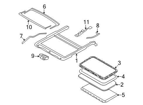 2008 Ford Taurus X Sunroof Motor Diagram for 8A4Z-15790-A