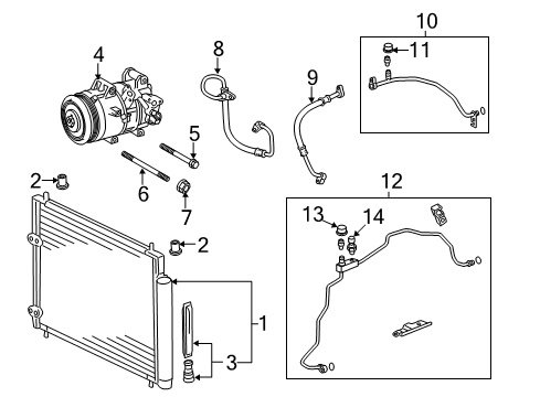 2016 Toyota Corolla Air Conditioner Liquid Line Diagram for 88710-0Z460