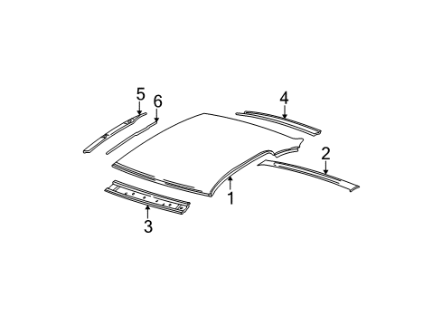 1999 Pontiac Grand Am Roof & Components Weatherstrip Asm-Roof Side Rail Diagram for 22614342