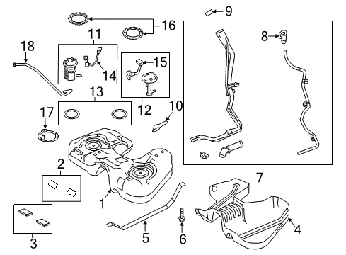 2012 Lincoln MKS Fuel System Components Sensor Kit Diagram for 8A5Z-9A299-A