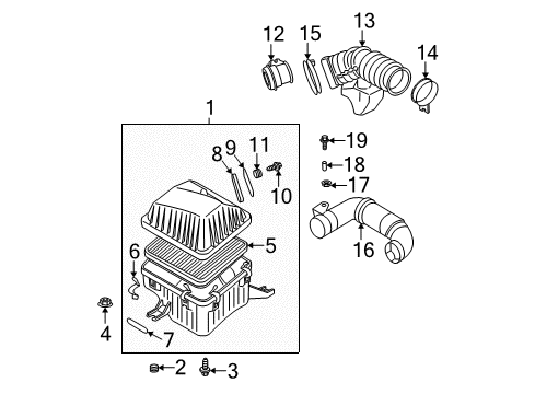 2003 Kia Sorento Powertrain Control Hose-Air Intake Diagram for 281383E000