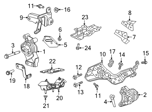 2019 Ram 1500 Automatic Transmission Bracket-Engine Mount Diagram for 68298300AA
