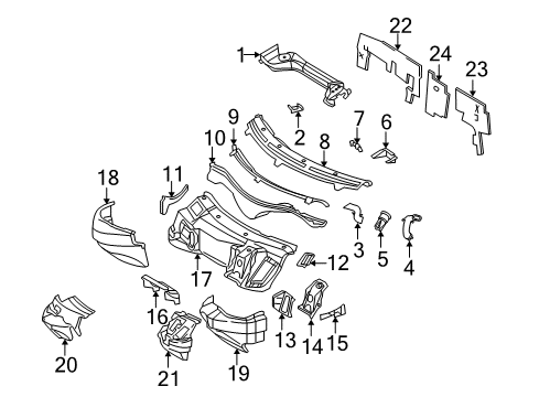 2006 Chrysler Crossfire Cowl INSULATOR-Tunnel Top Reinforcement Diagram for 5097917AA