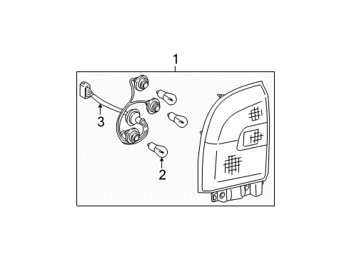 2004 Toyota RAV4 Tail Lamps Tail Lamp Assembly Diagram for 81551-42080