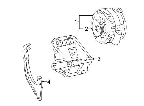 2005 Mercury Monterey Alternator Mount Bracket Diagram for 1F2Z-10A313-AA