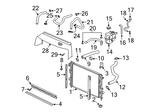 2004 Saturn Vue Radiator & Components Hose, Heater Inlet Rear Diagram for 22712140