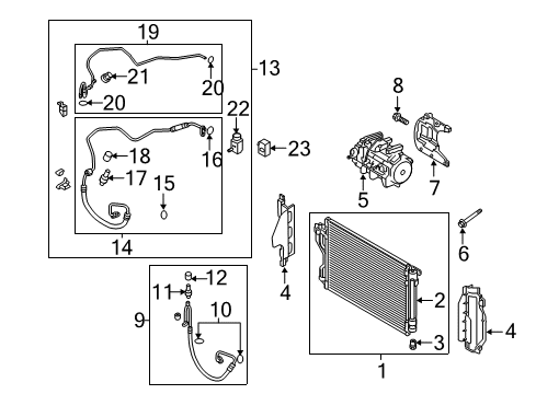 2013 Hyundai Sonata A/C Condenser, Compressor & Lines Compressor Assembly Diagram for 97701-3R000