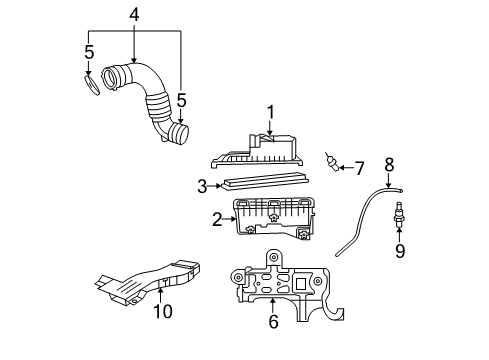 2010 Jeep Patriot Powertrain Control Hose-PCV Diagram for 5047034AB