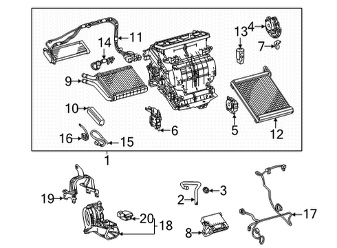 2020 Toyota Mirai A/C Evaporator & Heater Components Servo Diagram for 87106-42190