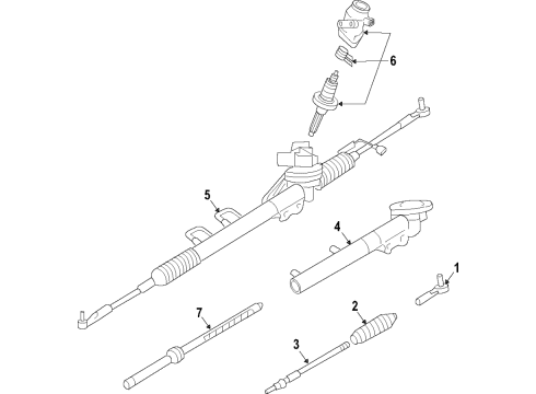 2016 Infiniti QX50 P/S Pump & Hoses, Steering Gear & Linkage Oil Cooler Assembly - Power Steering Diagram for 49790-JU40A