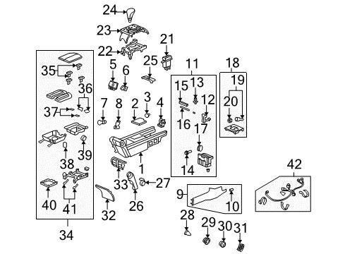 2007 Acura RL Heated Seats Garnish, Center Console (Gray) Diagram for 83440-SJA-013ZB