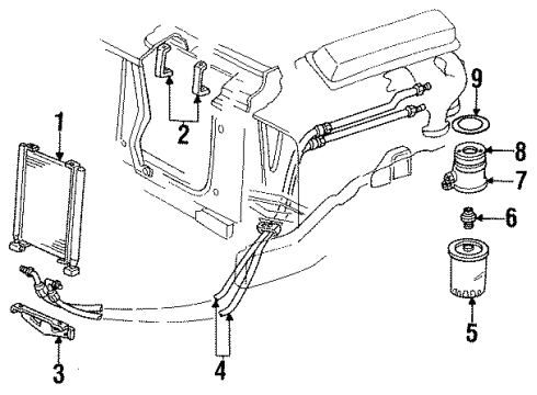 1985 Chevrolet C30 Engine Parts Gasket-Oil Filter Adapter Diagram for 14102025