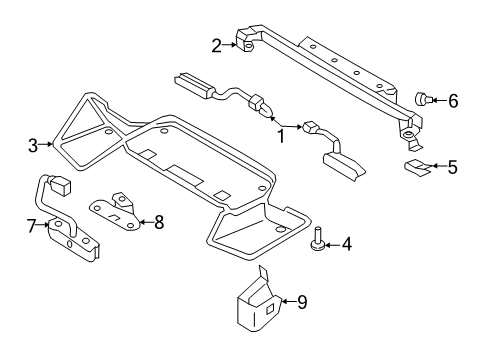 2015 Ford Special Service Police Sedan Rear Lamps - Flasher Lamps Mount Bracket Diagram for DG1Z-13A416-A