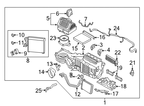 2018 Nissan Titan A/C & Heater Control Units In-Cabin Microfilter Diagram for 27277-VX01A