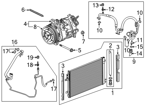 2019 Cadillac XT4 A/C Condenser, Compressor & Lines Compressor Diagram for 84554908