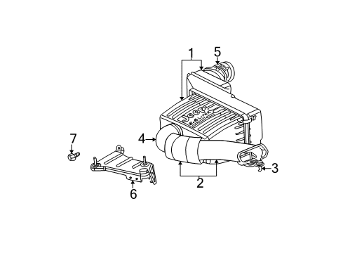 2003 Jeep Liberty Air Inlet Body-Air Cleaner Diagram for 53013102AA