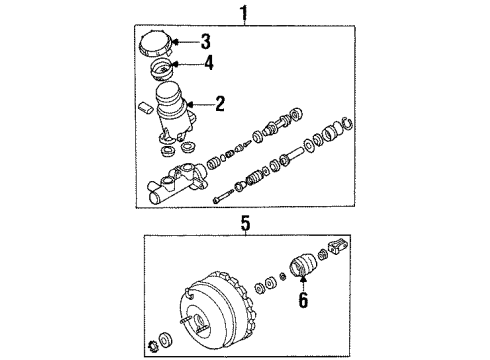 2003 Isuzu Rodeo Hydraulic System Master Vacuum Assembly Brake Diagram for 8-97288-243-1