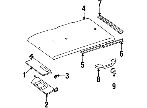1998 Jeep Cherokee Interior Trim - Roof Molding-HEADLINER Diagram for 5AD74TC3