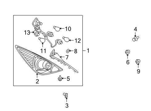 2008 Nissan Versa Bulbs Bulb Diagram for 26261-9B90C