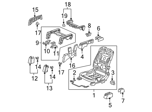 2010 Honda Odyssey Tracks & Components Cover, RR. Rail (Outer) *G64L*(SWS) (OLIVE) Diagram for 81198-SHJ-A02ZA