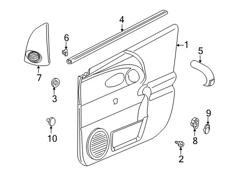 2006 Saturn Vue Interior Trim - Front Door Sealing Strip, Front Side Door Window Inner Diagram for 15853902