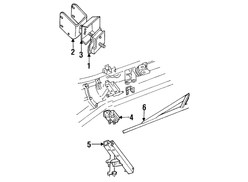 1992 Dodge Viper Engine & Trans Mounting INSULATOR-Engine Mount Diagram for 4796376