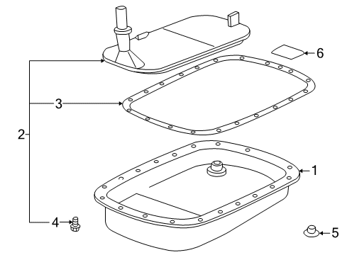 2005 BMW 325Ci Automatic Transmission Automatic Transmission Oil Pan Diagram for 24117507556