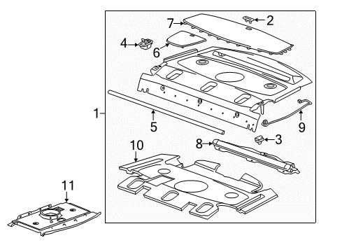 2019 Cadillac XTS Interior Trim - Rear Body Lower Cover Diagram for 23152861